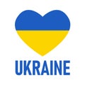 Ukrainian flag heart shape. Love country Ukraine. Vector image Royalty Free Stock Photo