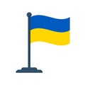 Ukrainian flag. Independent country. Two colors flag, blue and yellow.