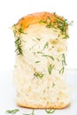 Ukrainian garlic bread with fresh dill. Royalty Free Stock Photo
