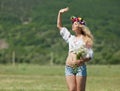 Ukrainian girl in field