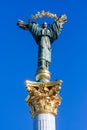 Ukrainian Girl Sculpture on Independence Column in Kiev Royalty Free Stock Photo