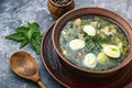 Sorrel soup in bowl Royalty Free Stock Photo