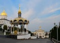 Ukrainian Holy Assumption Pochaev Lavra in the summer at sunset