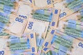 Ukrainian hryvna, banknotes 500 hryvnia, money background, concept of gifts and shopping