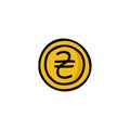 Ukrainian hryvnia coin doodle icon, vector illustration Royalty Free Stock Photo