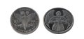 Ukrainian 10 hryvnia coin isolated. Coins of 2021. Air assault troops Ukraine. Coat of arms and symbol. Ukrainian military