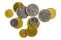 Ukrainian hryvnia coins on white background Royalty Free Stock Photo