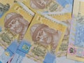 Ukrainian hryvnia picture Stack of banknotes UAH hryvna number Concept of finances Cash economic crisis Business success