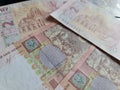 Ukrainian hryvnia picture Stack of banknotes UAH hryvna number Concept of finances Cash economic crisis Business success