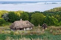 Ukrainian hut on the banks of the Dnieper