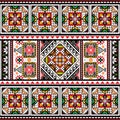 Ukrainian Pysanky vector seamless folk art pattern - Hutsul Easter eggs traditional geometric design