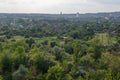 ukrainian landscape of industrial mining green town view from the mountain Royalty Free Stock Photo