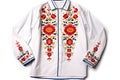 Ukrainian Mens Embroidery Shirt On White Background. Generative AI