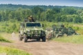 Ukrainian military vehicle KrAZ Spartan with comandos attack sim