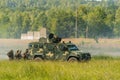 Ukrainian military vehicle KrAZ Spartan with comandos attack sim