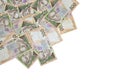 Ukrainian money background - pile of 500 banknotes. Hryvnia UAH