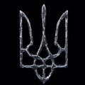 Ukrainian national symbol - trident made of metal 3d render