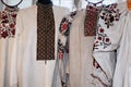 The Ukrainian native traditional embroidered shirts vyshivanka display