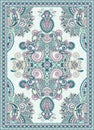 Ukrainian Oriental Floral Ornamental Carpet Design