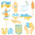 Ukrainian patriotic symbols, Ukraine clipart, symbols of the Ukrainian state