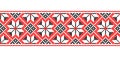 Ukrainian pattern. Vector ornament, seamless border. Ukrainian folk, ethnic geometric embroidery. Pattern in red and