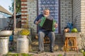 Ukrainian peasant playing button accordion