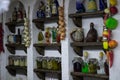 Ukrainian rural country style kitchen with village interior decoration