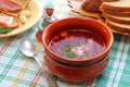 Ukrainian and Russian national cuisine Borsch