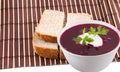 Ukrainian and russian red-beet soup Royalty Free Stock Photo