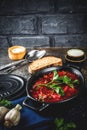 Ukrainian Russian soup borsch Royalty Free Stock Photo