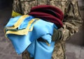 Ukrainian Soldiers Stand During Funerals Ceremony