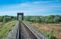 Landscape with small railroad bridge Royalty Free Stock Photo