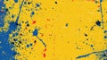 Ukrainian themed grunge ink splatter brushes in yellow, blue, and red for artistic design Royalty Free Stock Photo