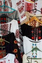 Ukrainian traditional clothing Vyshyvanka on hangers