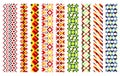 Ukrainian traditional embroidery. Set of patterns for cross stitching decoration. Cross-stitch traditional folk. Vector