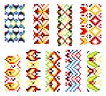 Ukrainian traditional embroidery. Set of patterns for cross stitching decoration. Cross-stitch traditional folk. Vector Royalty Free Stock Photo