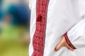 Ukrainian traditional embroidery shirt outdoor Royalty Free Stock Photo