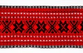 Ukrainian traditional red and black ornament embroidery