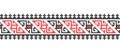 Ukrainian vector ornament, seamless border. Ukrainian folk, ethnic geometric embroidery. Ornament in red and black