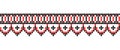 Ukrainian vector ornament, seamless border. Ukrainian folk, ethnic geometric embroidery. Ornament in red and black