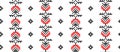 Ukrainian vector textile pattern, modern ornament. Print in red and black color. Ukrainian textile pattern. Pixel art