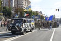 Veterans, volunteers and relatives of soldiers, killed on war on Eastern Ukraine during march on Independence Day, Kyiv