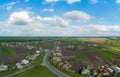 Ukrainian village aerial view in spring Royalty Free Stock Photo