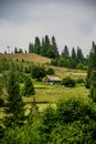 Rural wooden house on a hill Royalty Free Stock Photo