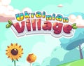 Ukrainian village title. The Vector background illustration