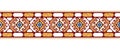 Ukrainian vyshyvanka geometric vector ornament, border, pattern. Ukrainian traditional vyshyvanka embroidery in yellow