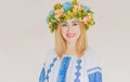 Ukrainian woman, in embroidery shirt