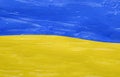 Ukrainian yellow and blue flag painting as background