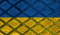 Ukrainian yellow-blue flag support Ukraine. No War, stop russia, pray for peace