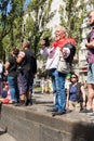 Ukrainians at a parade of veterans, volunteers, and relatives of soldiers who participated in the war in eastern Ukraine during